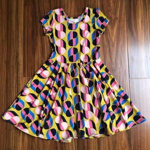 NWT Dot Dot Smile Cap Sleeve Dress Retro Shapes Mustard 5/6